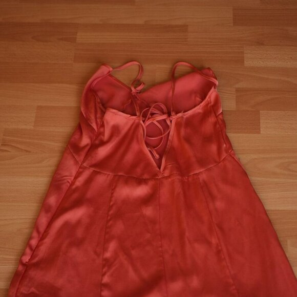 H&M Coral Satin Slip Dress – Maxi Length - Picture 3 of 4